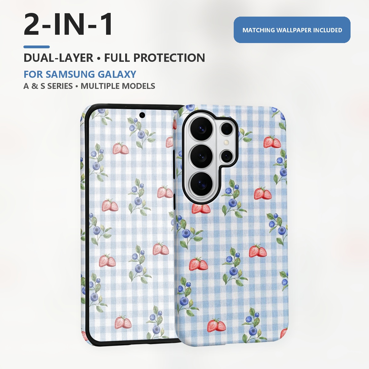 Blueberry Strawberry Gingham 2 - Samsung Galaxy S24 ulasan dan harga
