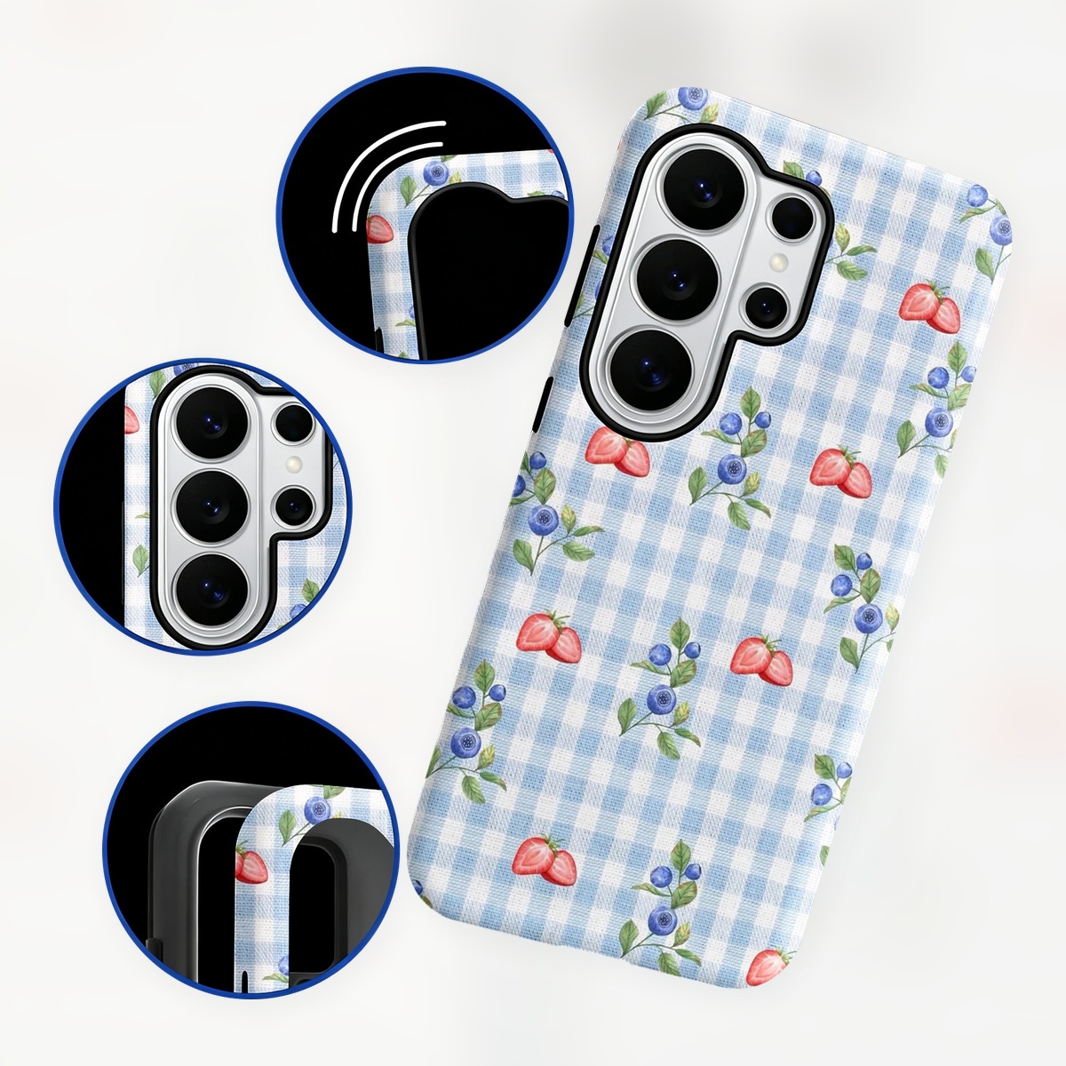 Blueberry Strawberry Gingham 2 - Samsung Galaxy S24 ulasan dan harga