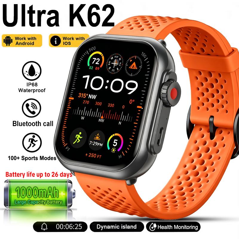 New Watch Ultra K62 Smartwatch - Fall Detection Watch ulasan dan harga