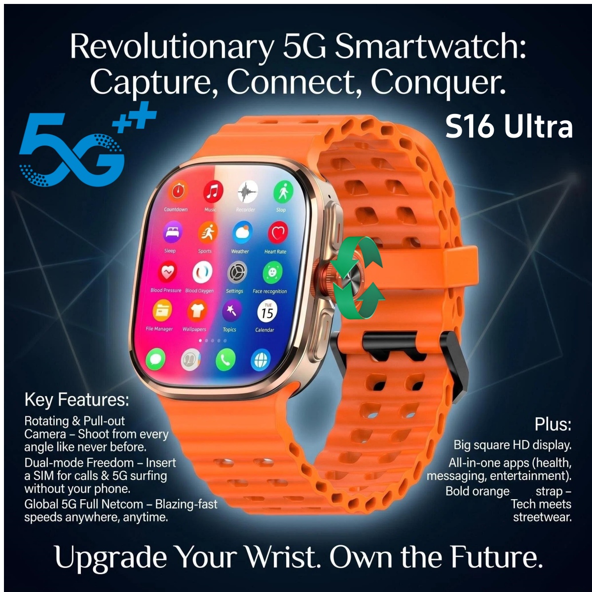 Original S16 Ultra Smartwatch  - Fall Detection Watch ulasan dan harga